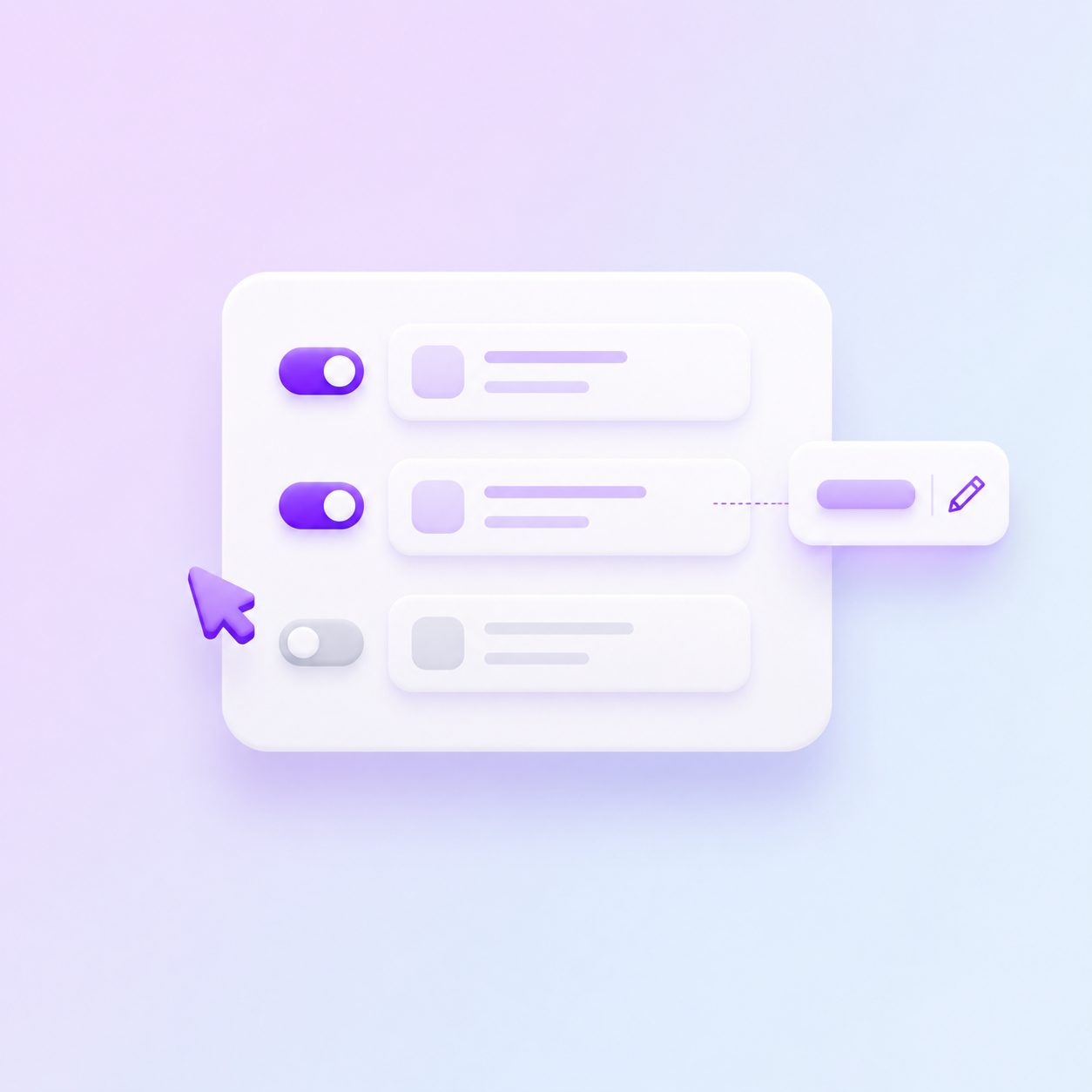 Toggle concepts on or off and edit the price in real time